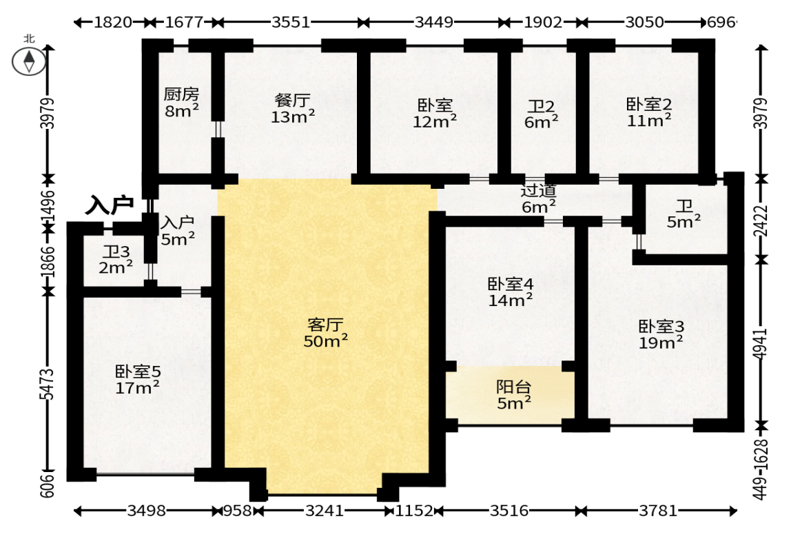 金峰小区南院  5室2厅1卫   162.00万户型图