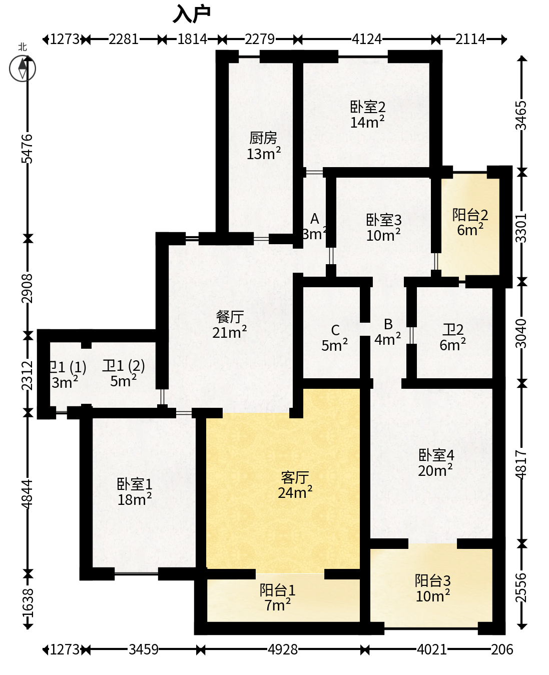 锦绣世纪  4室2厅2卫   198.00万户型图