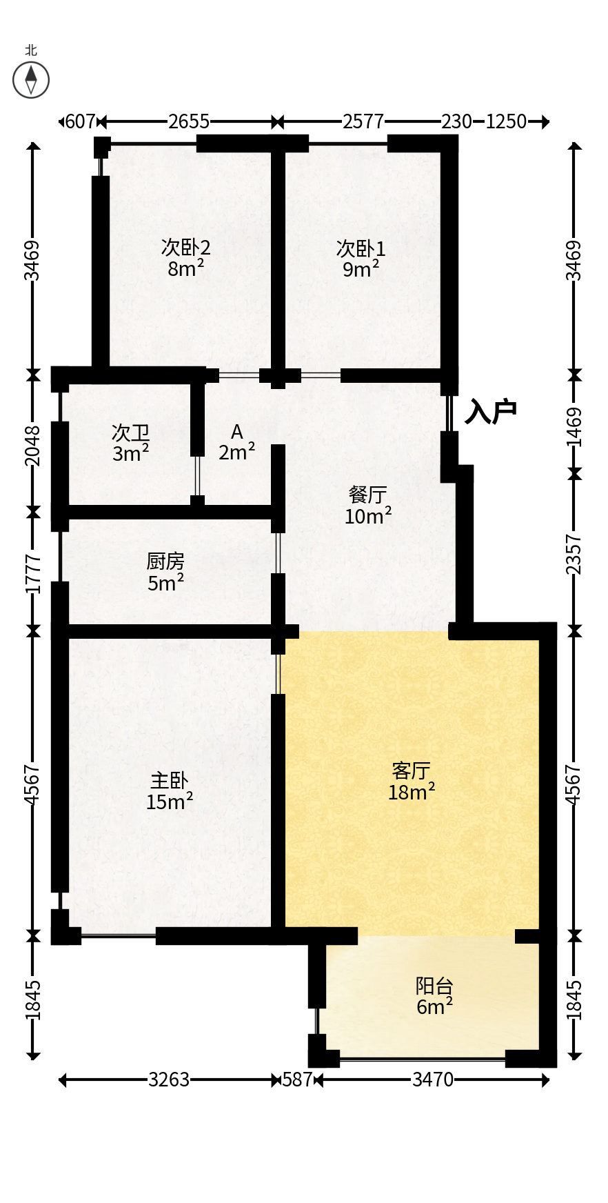 山语城二期  3室2厅1卫   63.00万户型图