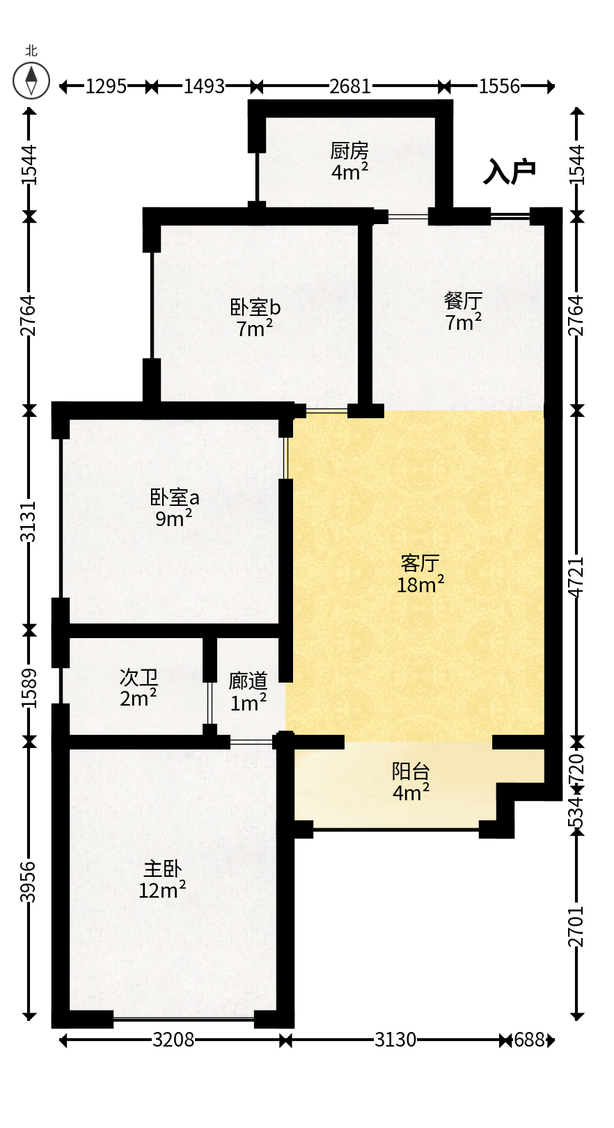 梅溪湖合能璞丽  3室2厅1卫   105.00万户型图