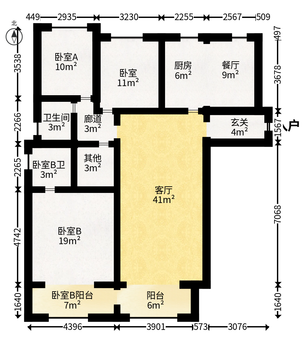 北大资源时光  4室2厅2卫   185.00万户型图