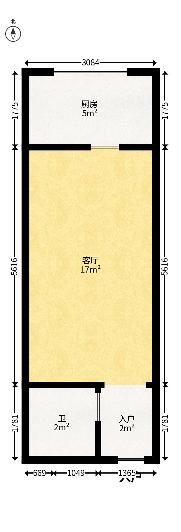 长盛上东区  1室1厅1卫   37.00万户型图