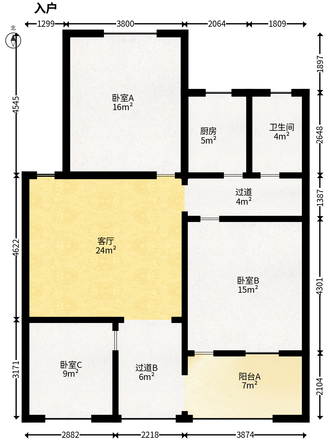 雅礼中学宿舍楼  3室2厅1卫    150.0万户型图