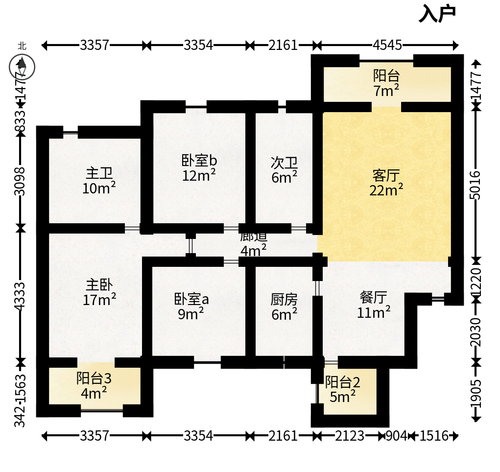 麓谷公馆（涉外国际公馆）  3室2厅2卫   96.00万户型图