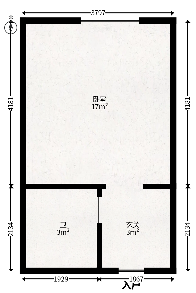 天健芙蓉盛世一期  1室1厅1卫   27.90万户型图