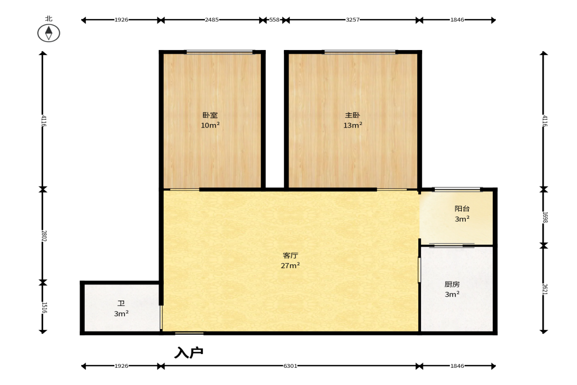 芙蓉同发  2室1厅1卫    69.0万户型图