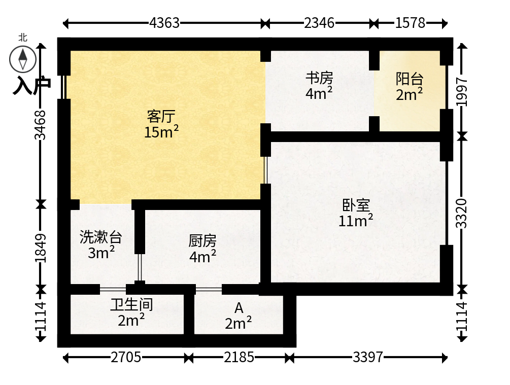 绿地公馆（绿地名邸）  1室1厅1卫   58.50万户型图