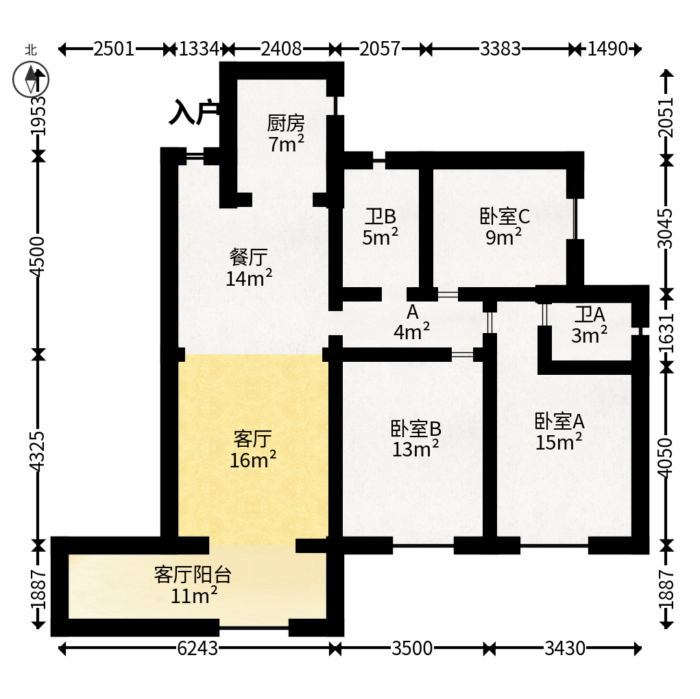 钰龙天下二期（钰龙佳园）  3室2厅2卫   248.00万户型图