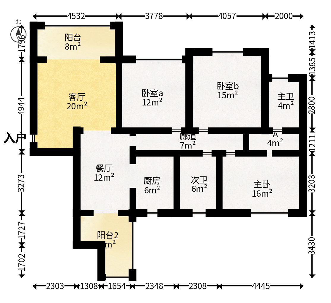 梅溪峰汇（房聚梅溪壹中心）  3室2厅1卫   120.00万户型图
