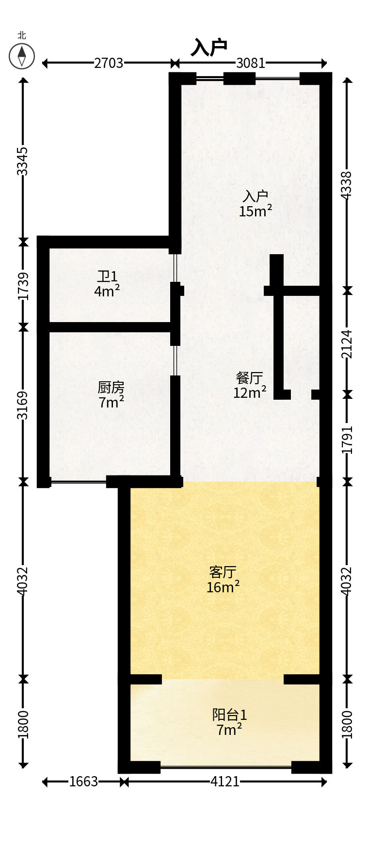 邦盛水岸御园  3室2厅2卫   60.00万户型图