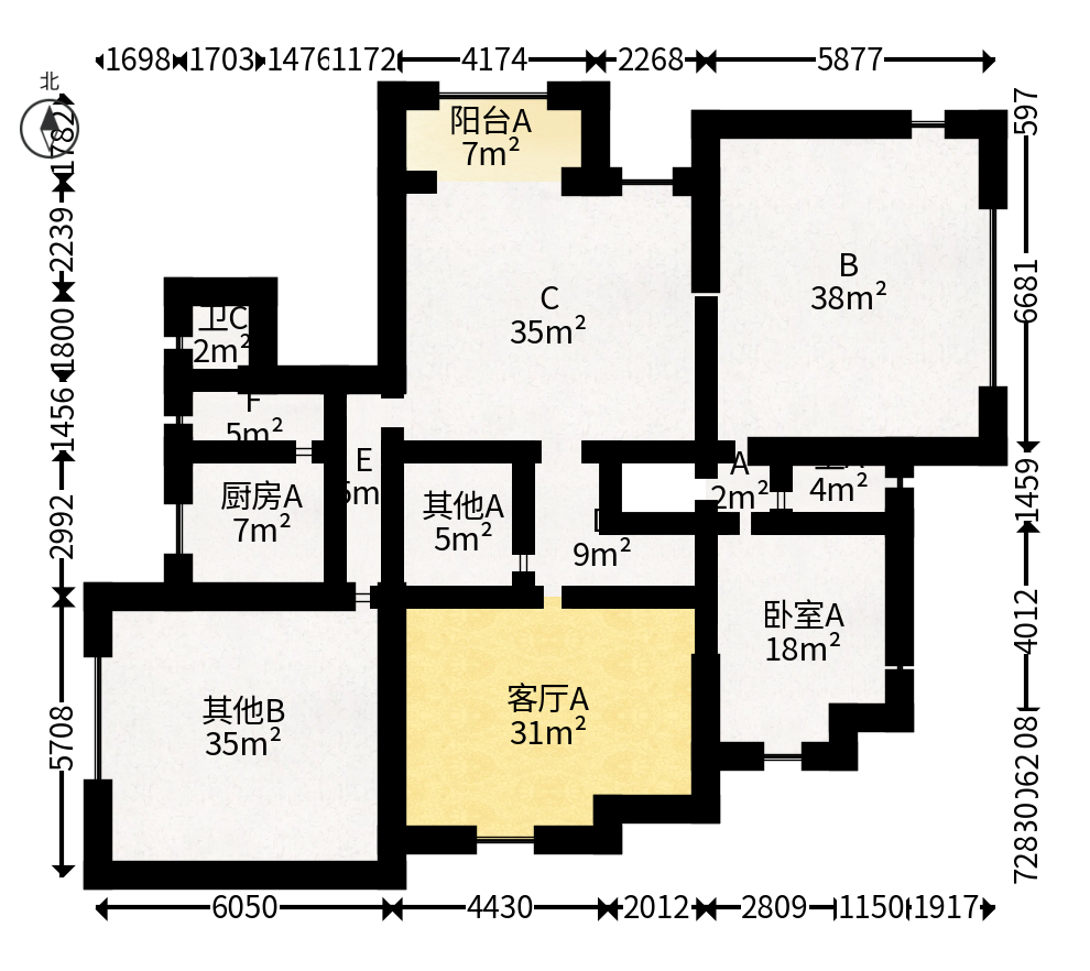 同升湖山庄  7室3厅4卫   660.00万户型图