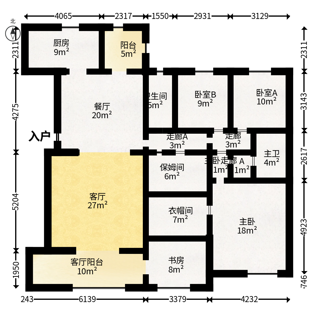保利花园  4室2厅2卫   192.00万户型图