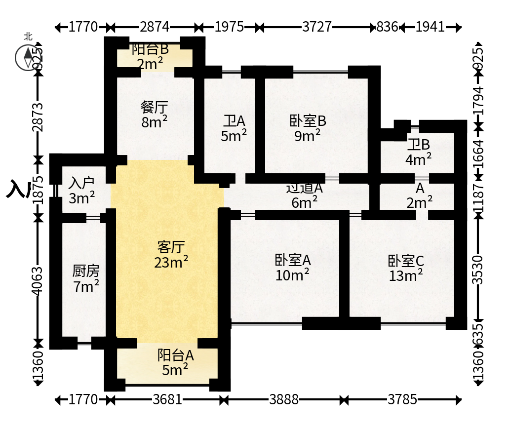 中建嘉和城凤凰台（中建瑞兴家园）  4室2厅2卫   100.00万户型图