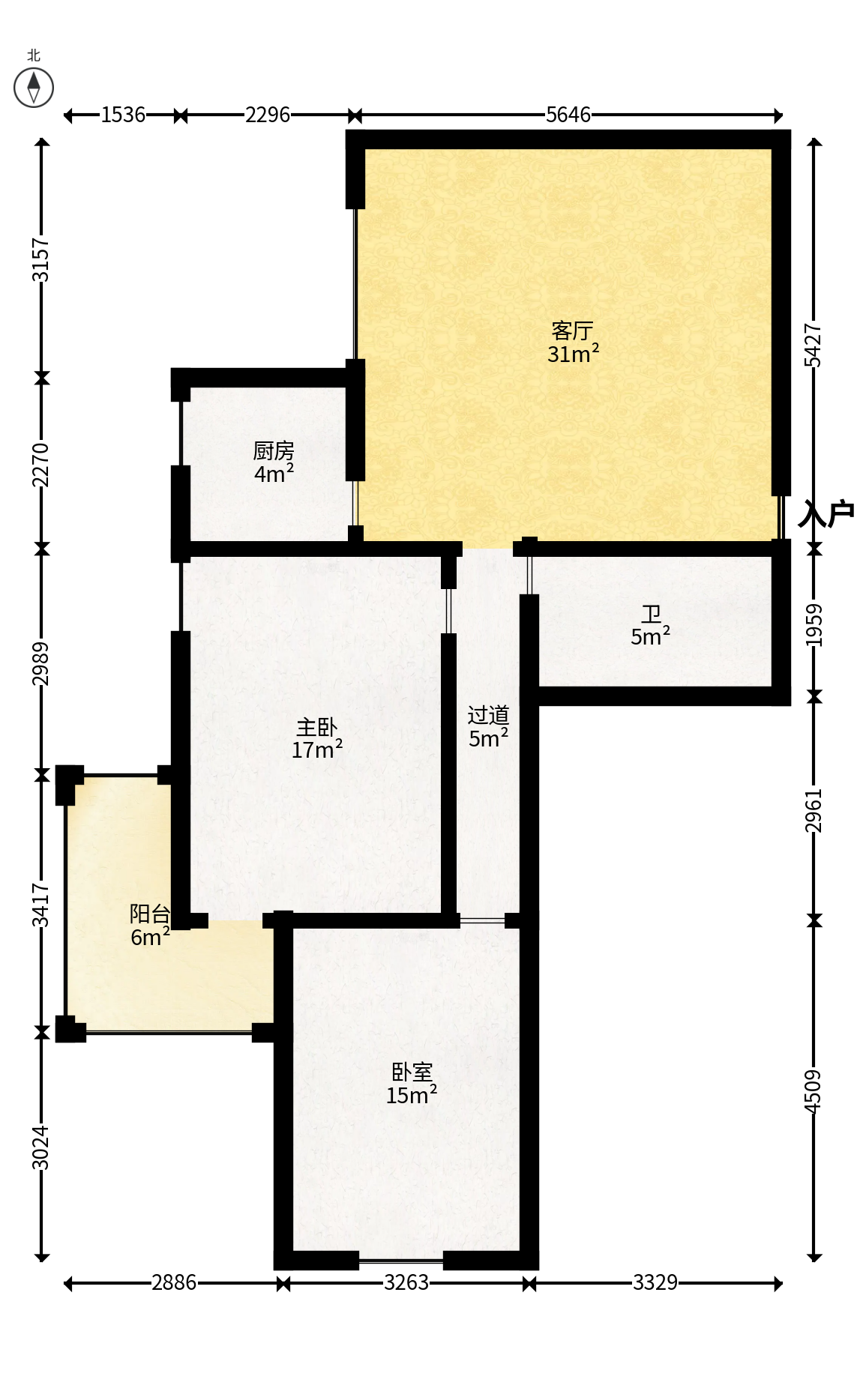 华天大酒店宿舍楼  2室1厅1卫   72.00万户型图