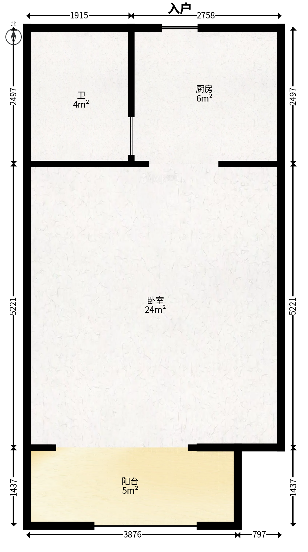 和庄  1室1厅1卫   33.00万户型图
