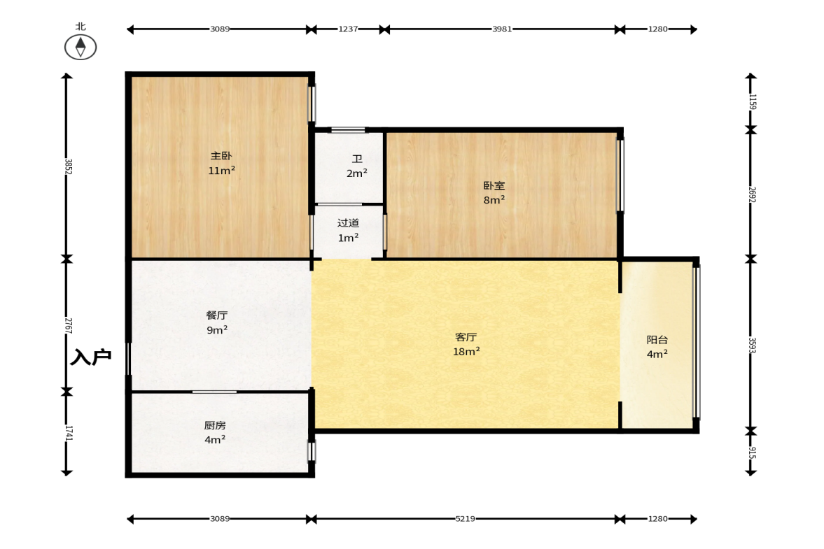 时代星城  2室2厅1卫    39.8万户型图