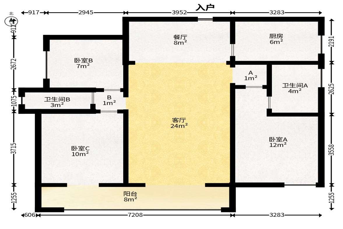 中建璟和城  3室2厅2卫   110.00万户型图