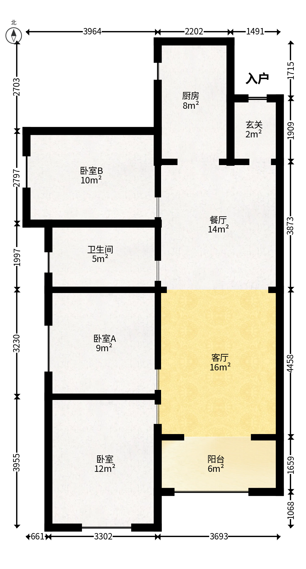 兰亭湾畔  3室2厅1卫   83.00万户型图