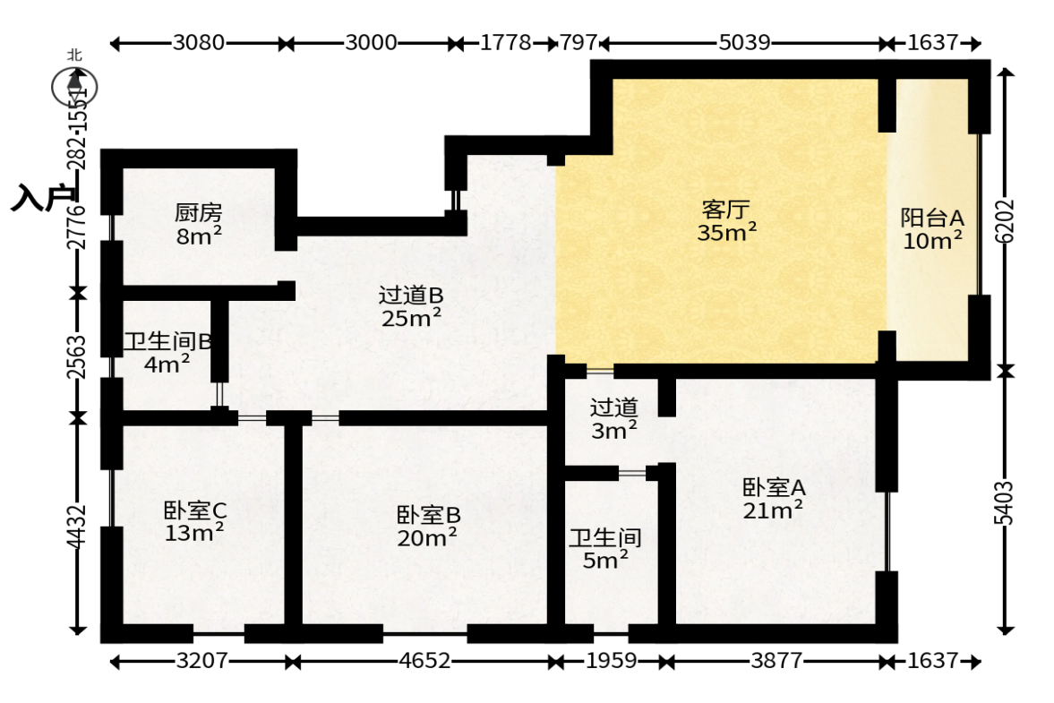 星城书香苑（星城书院)  3室2厅2卫   168.00万户型图