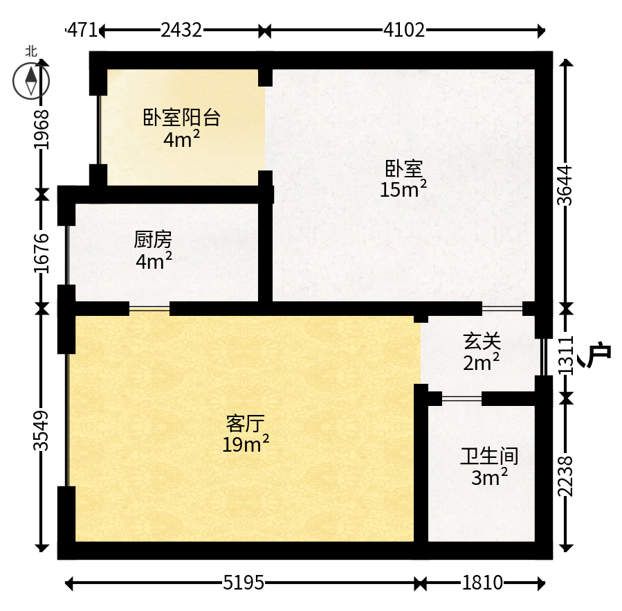 湘熙水郡（观澜海赋家园）  2室1厅1卫   60.00万户型图