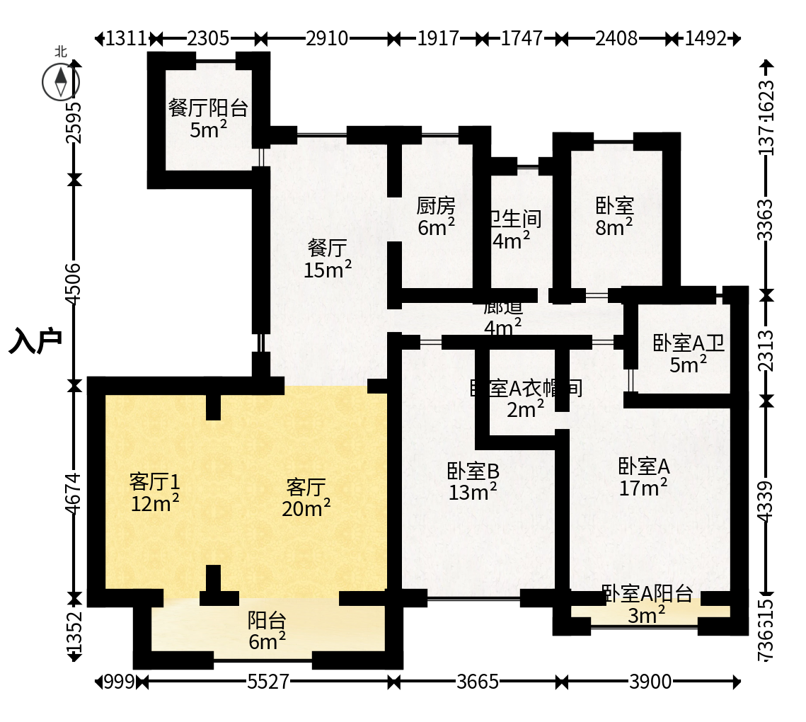 中天栖溪里  4室2厅2卫   248.00万户型图