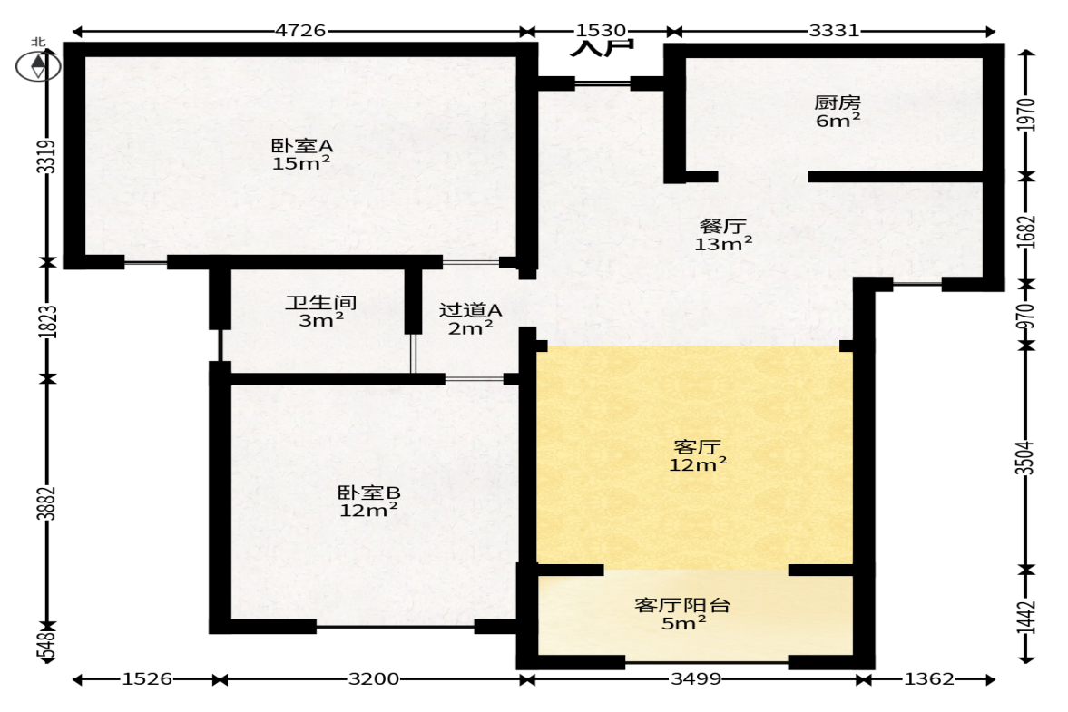 钰龙天下二期（钰龙佳园）  2室2厅1卫   203.00万户型图