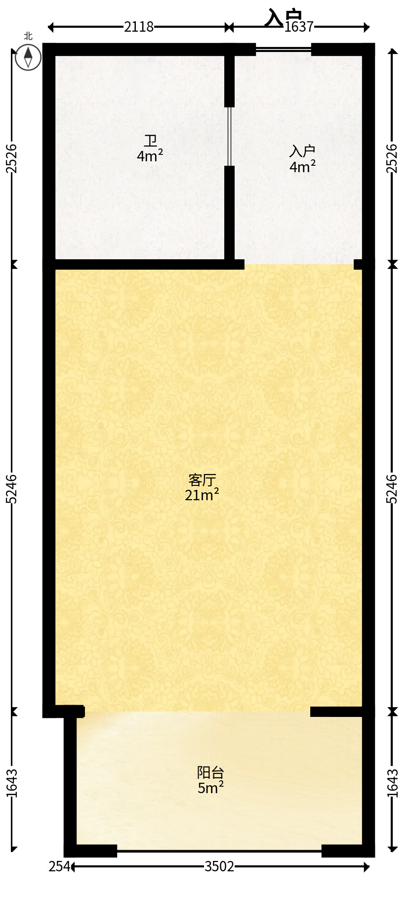 尚都花园城  1室1厅1卫   19.80万户型图