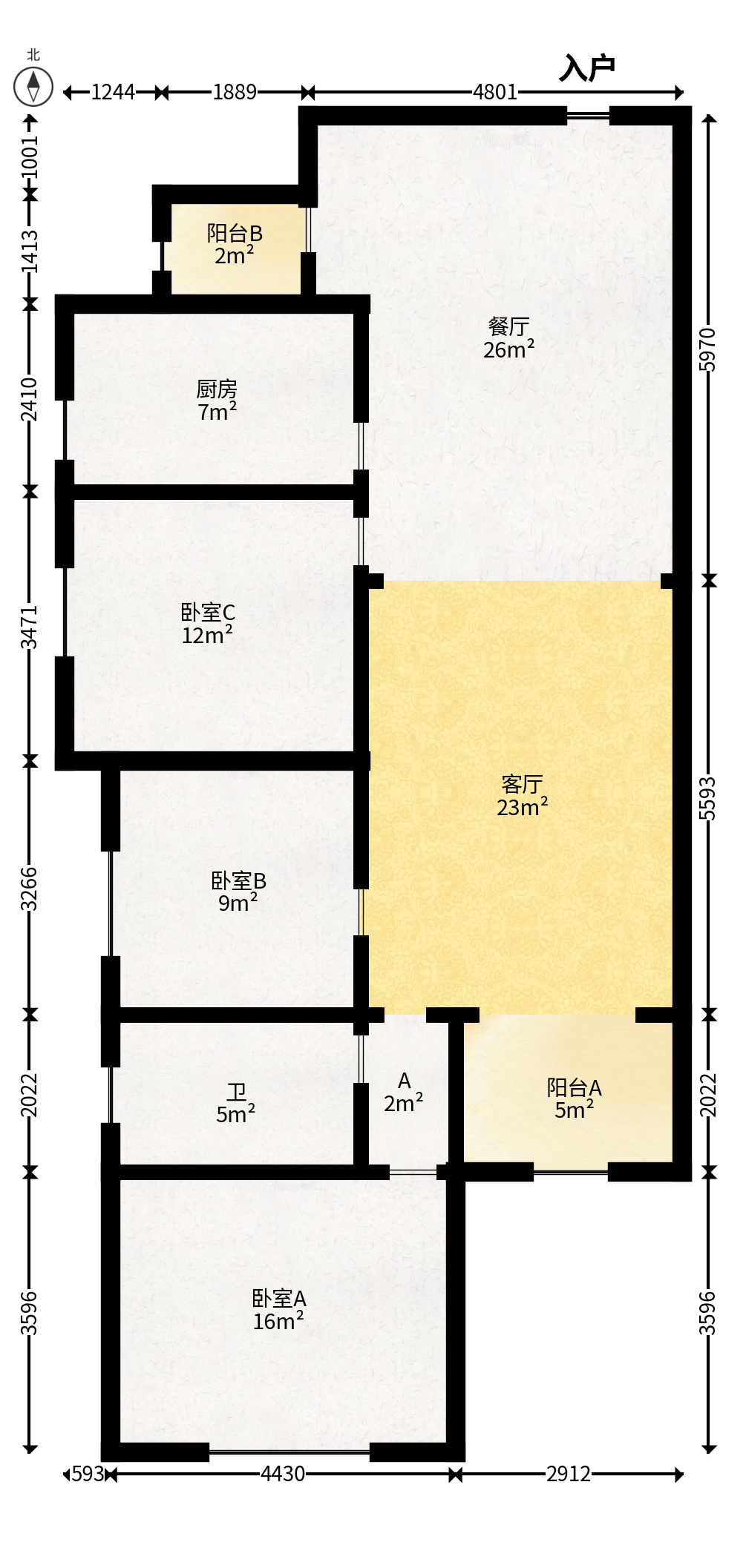悦湖山  4室2厅1卫   78.00万户型图