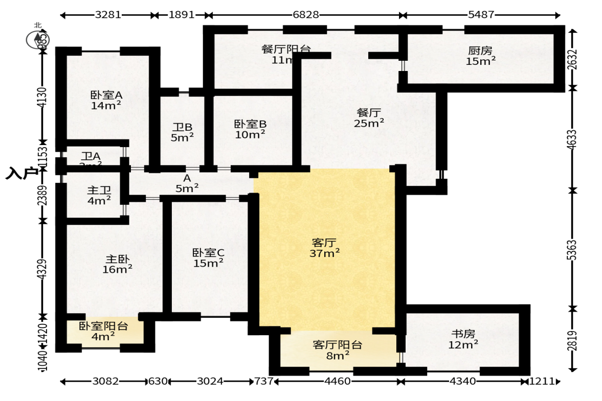 世茂外滩里（世茂铂翠湾三期）  5室2厅3卫   510.00万户型图