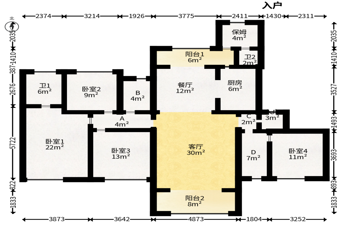 明昇壹城（明昇时代广场）二期  5室2厅2卫   290.00万户型图