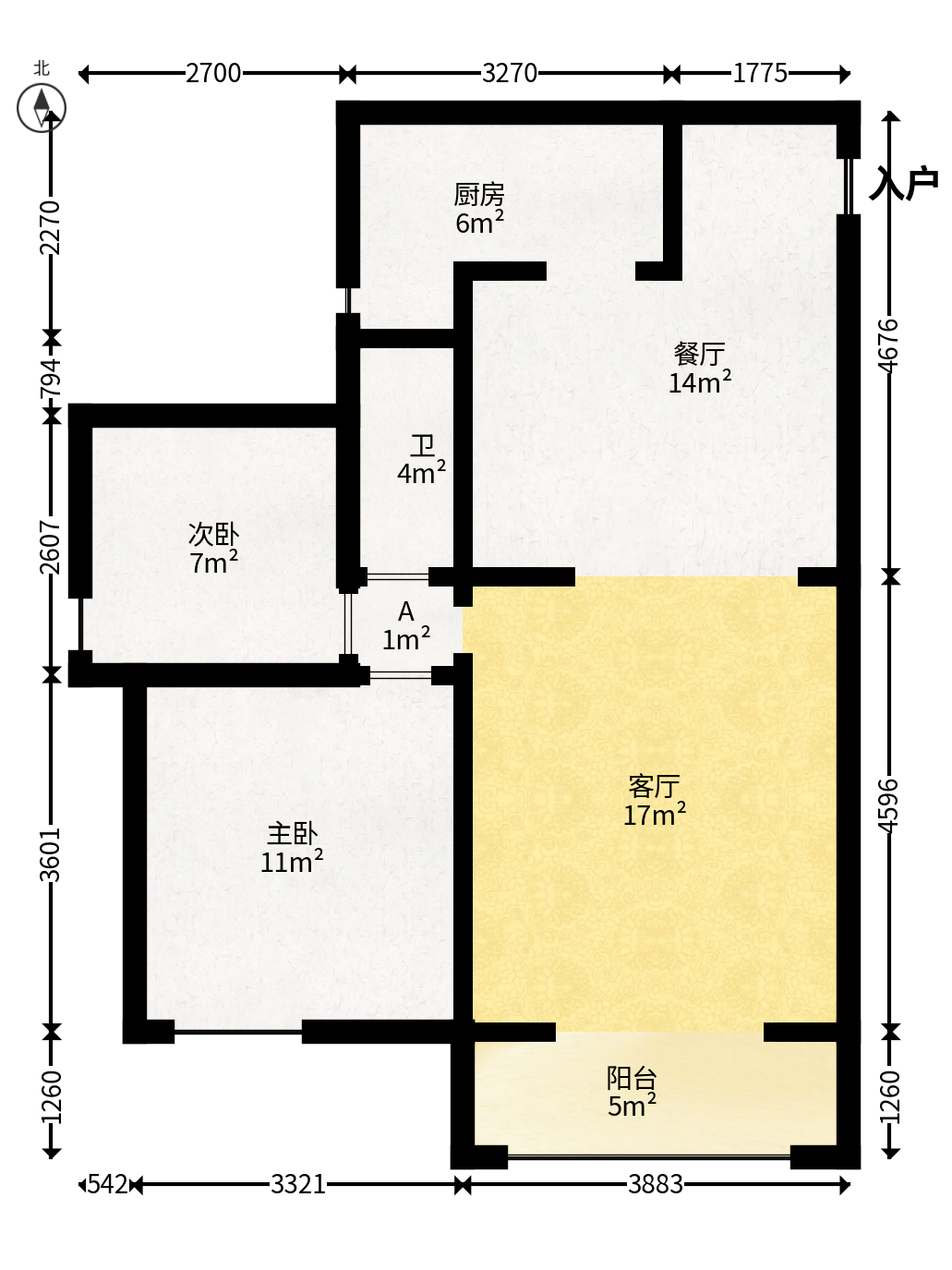蓝山郡  2室2厅1卫   55.00万户型图