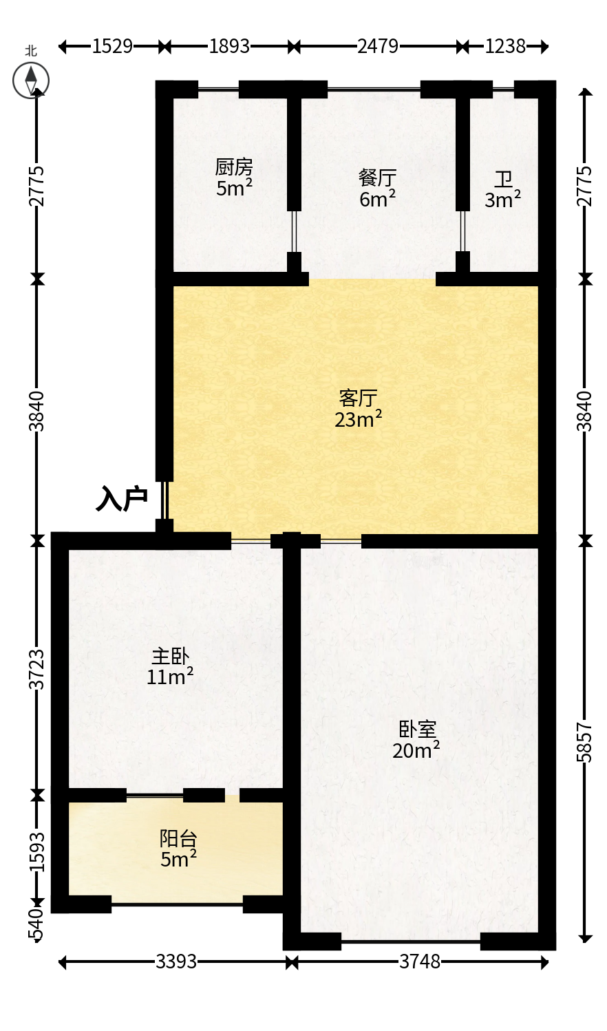 公安局宿舍（上宜园18号）  2室2厅1卫   49.80万户型图