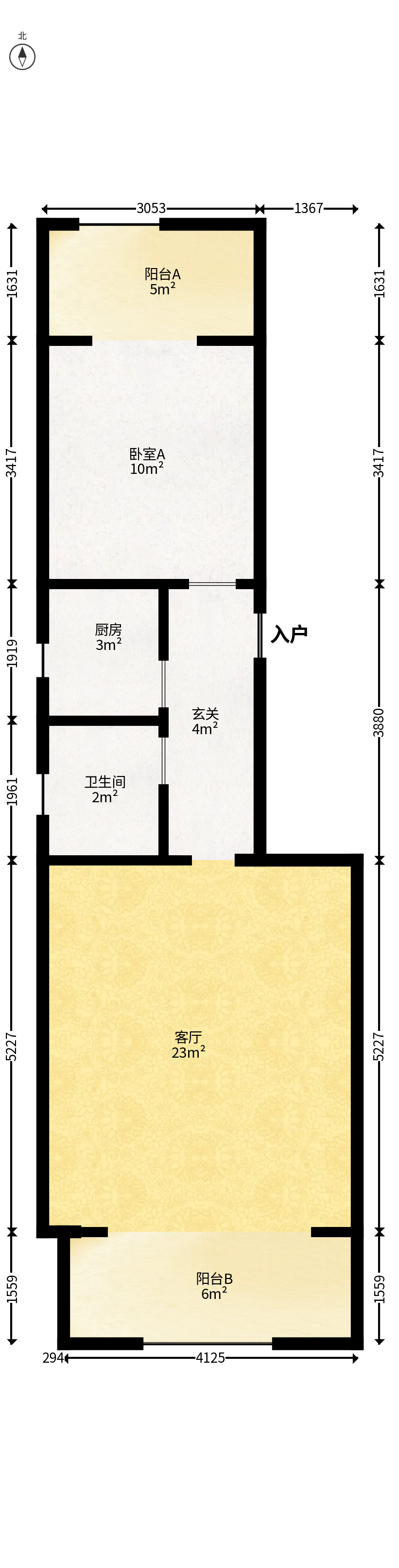 永宏佳园  1室1厅1卫   50.00万户型图