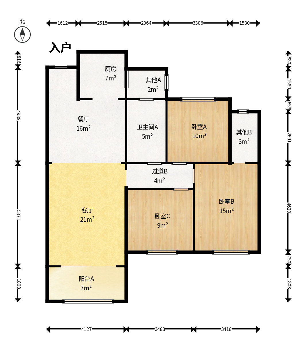 未来漫城  3室2厅2卫   86.00万户型图