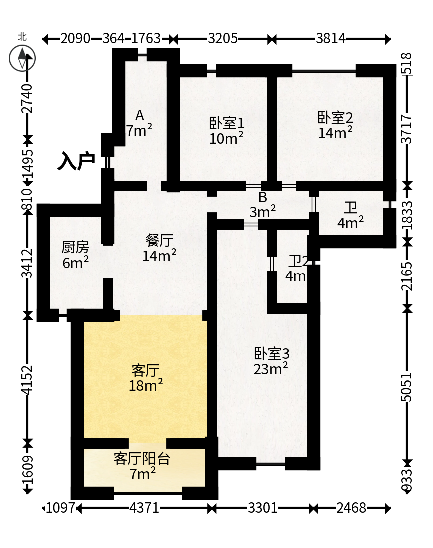 康斯丹郡（融程领秀佳园）  3室2厅2卫   108.00万户型图
