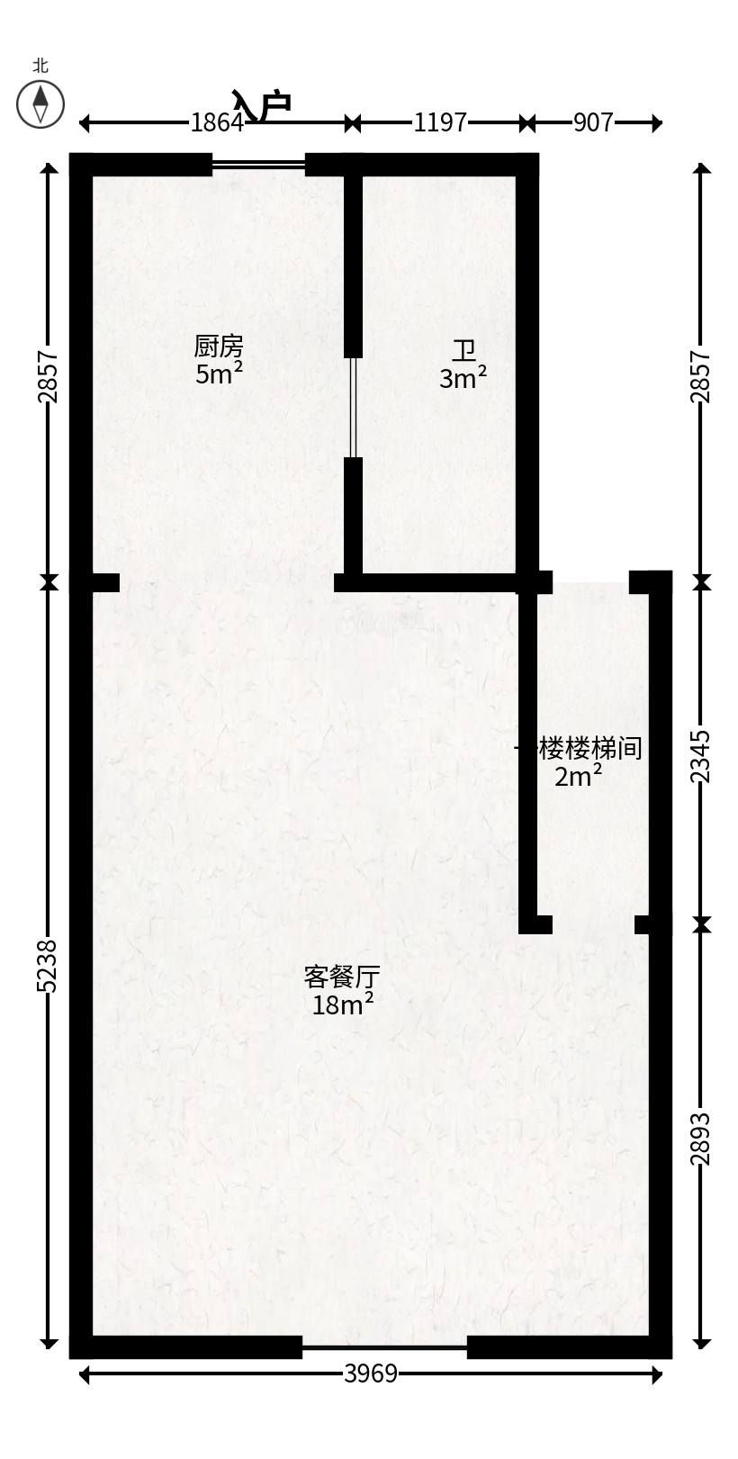 爱家当代境  2室1厅1卫   32.80万户型图