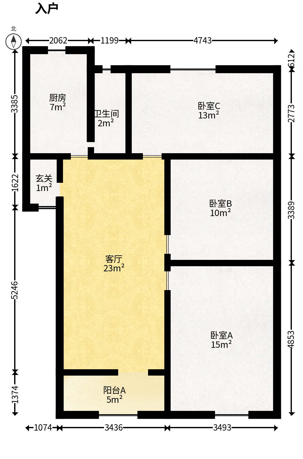 东塘电力院  3室2厅1卫   105.00万户型图