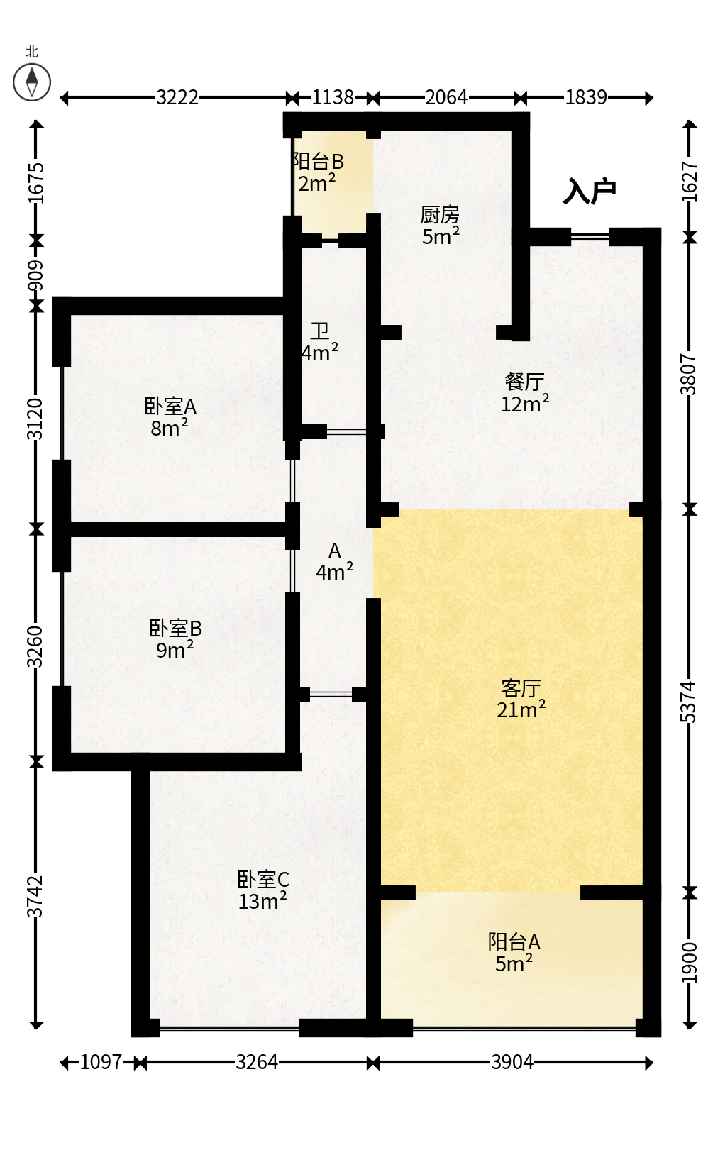 天健城（天健芙蓉盛世三期）  3室1厅1卫   149.00万户型图