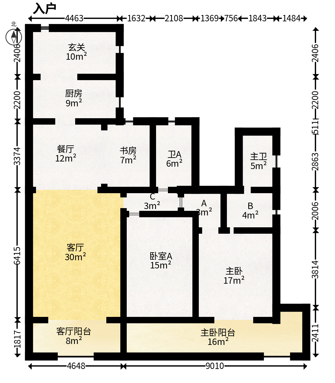 沁园春  4室2厅2卫   170.00万户型图