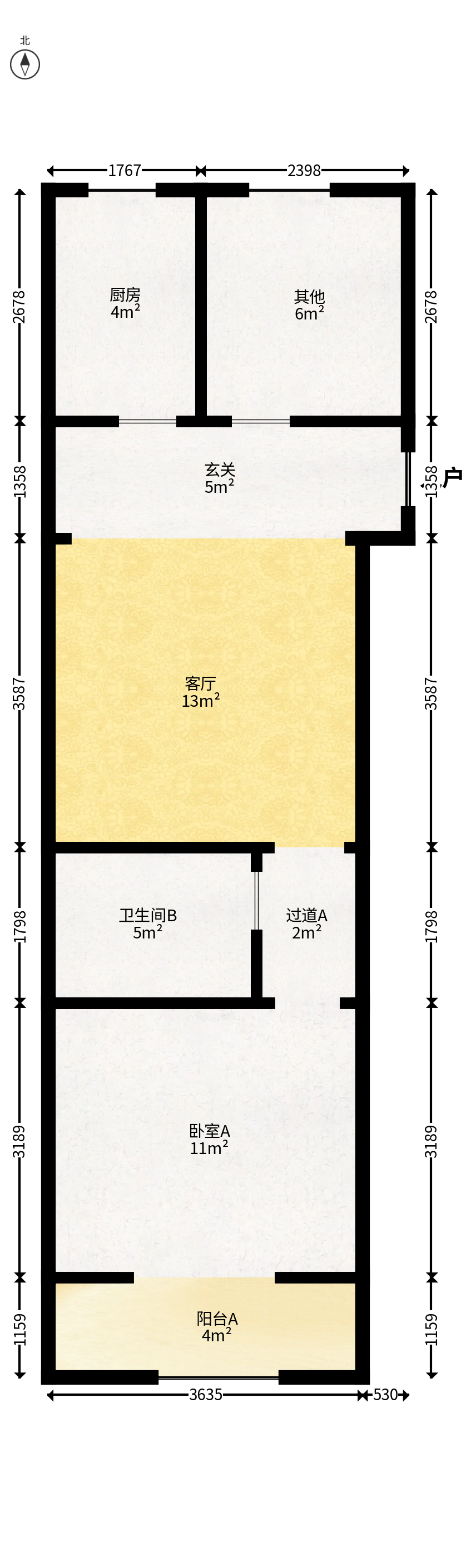 劳动路散盘  2室1厅1卫   31.00万户型图