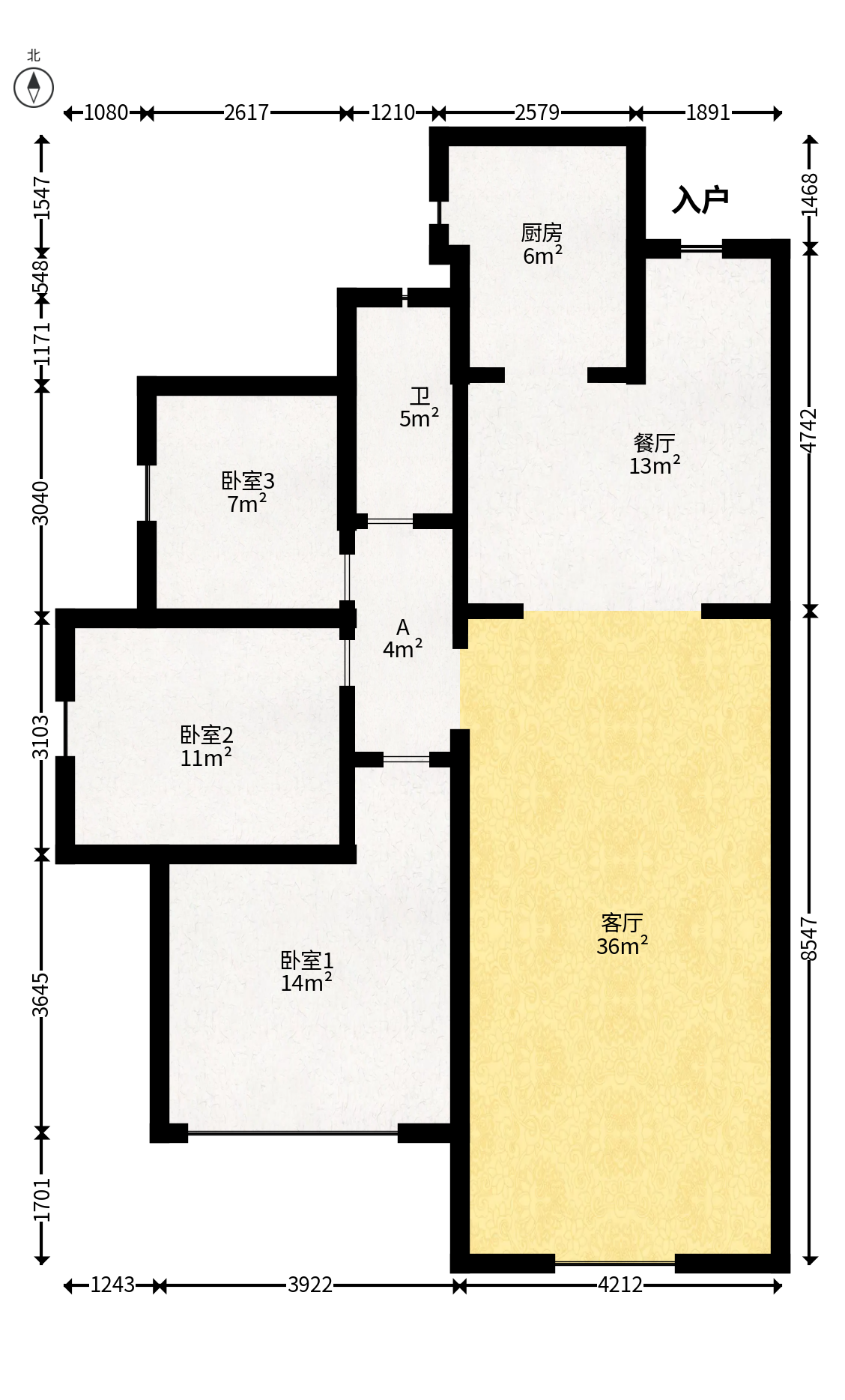 香缇雅苑（鑫远翡丽郡二期）  3室2厅2卫   148.00万户型图