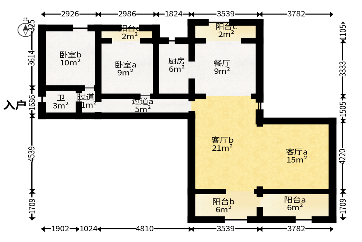 大汉汉府二期（大汉汉邸）  5室2厅2卫   95.00万户型图