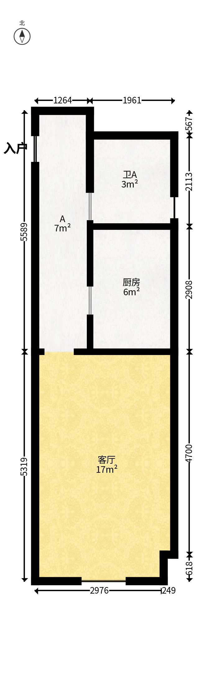 越秀悦湖台  2室2厅1卫   72.00万户型图