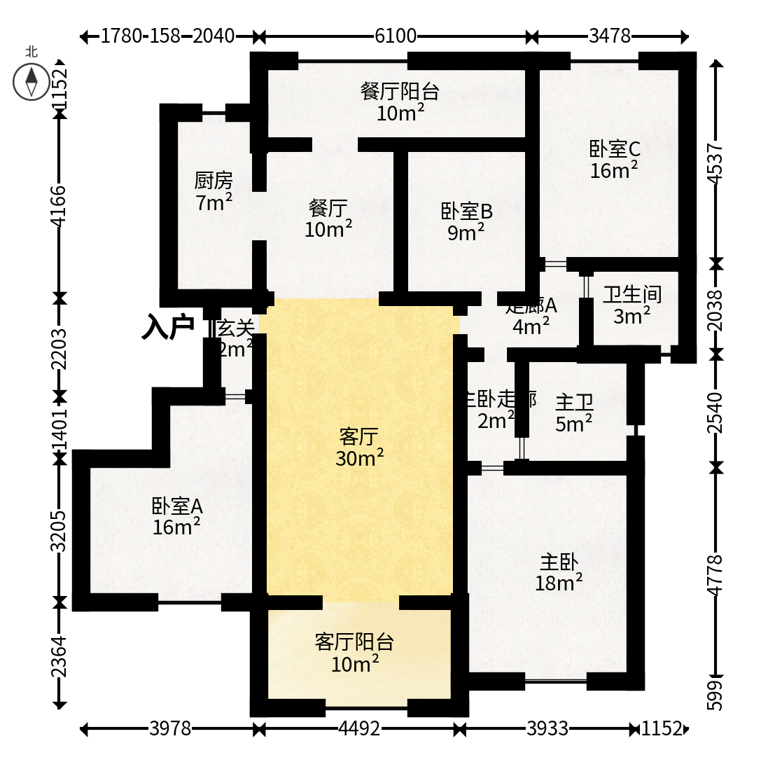 大唐印象一期云海湾  4室2厅2卫   175.00万户型图