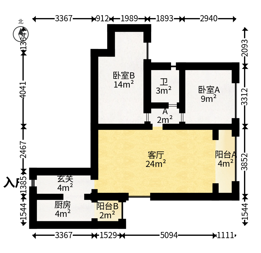 里约荟  2室1厅1卫   70.80万户型图
