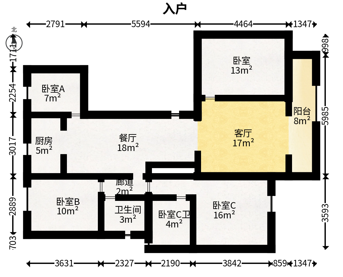 建发电建江山悦  4室2厅2卫   165.00万户型图