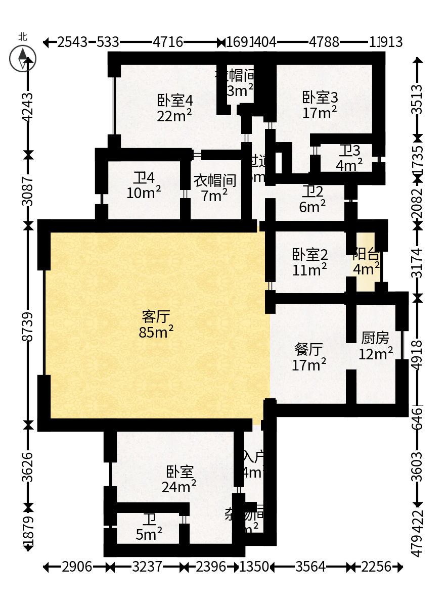 招商雍山湖  4室2厅4卫   468.00万户型图