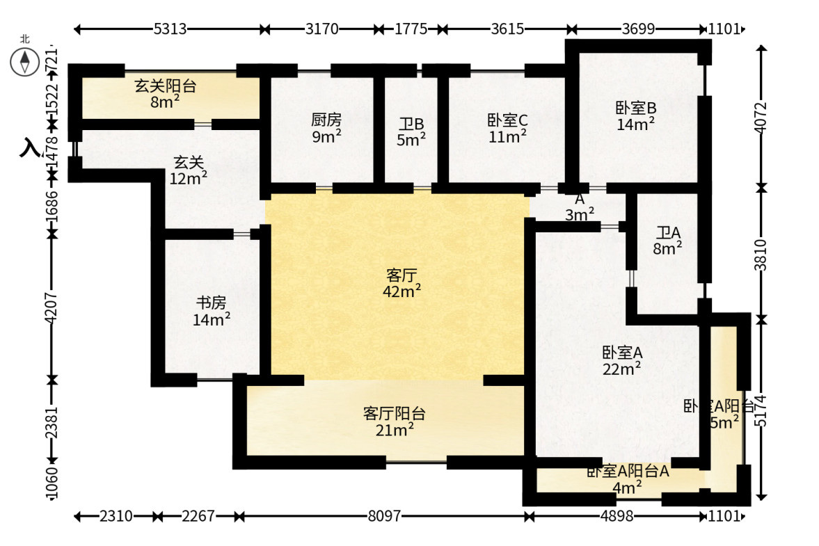 南山雍江汇（滨江国际新城）  4室2厅2卫   368.00万户型图