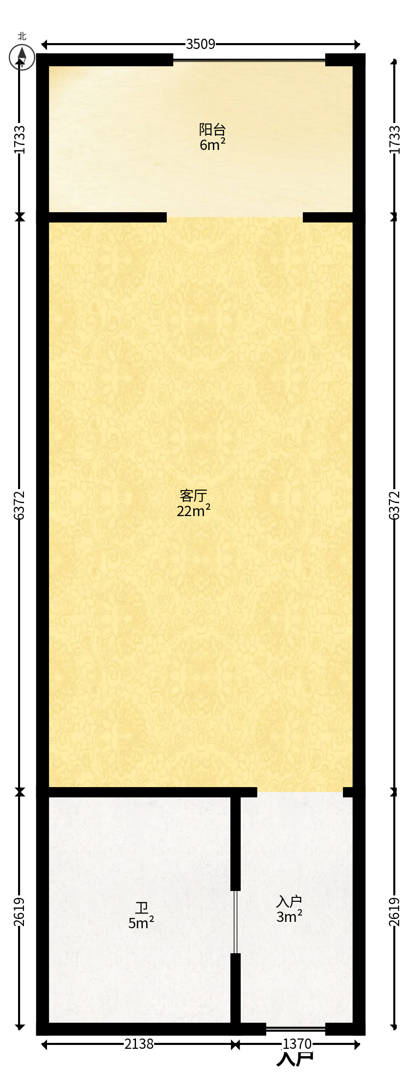 明城公寓  1室1厅1卫   18.00万户型图