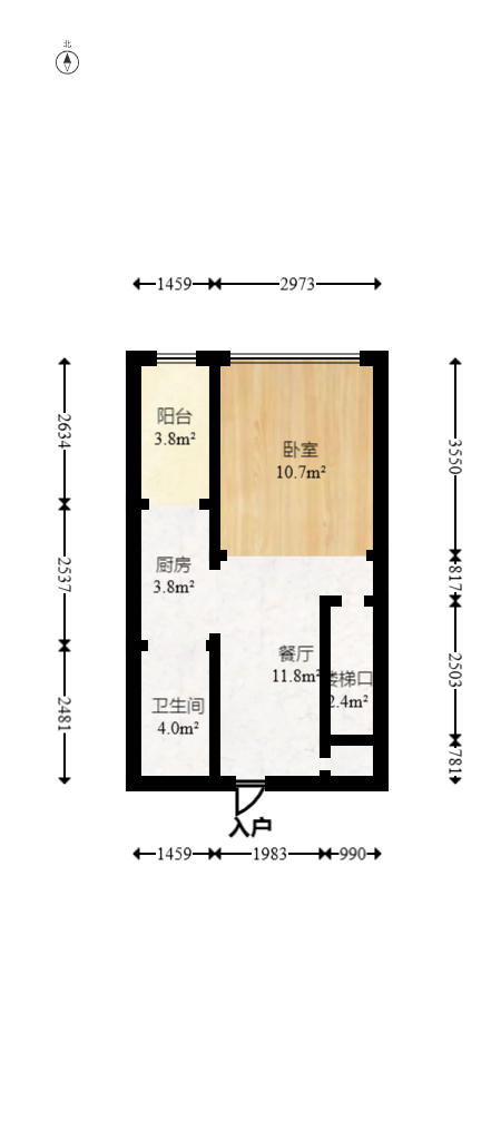 中信文化广场（中信新城二期）  1室1厅1卫   50.00万户型图